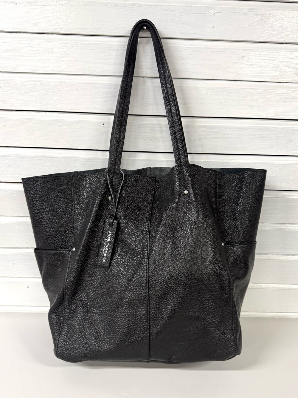 American Eagle Outfitters | Wander Black Pebbled Leather Tote Bag